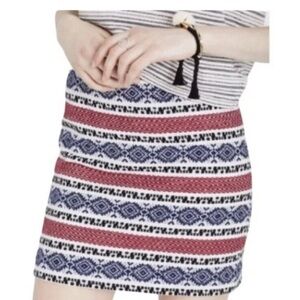 Madewell Blue and Red Patterned Mini Skirt